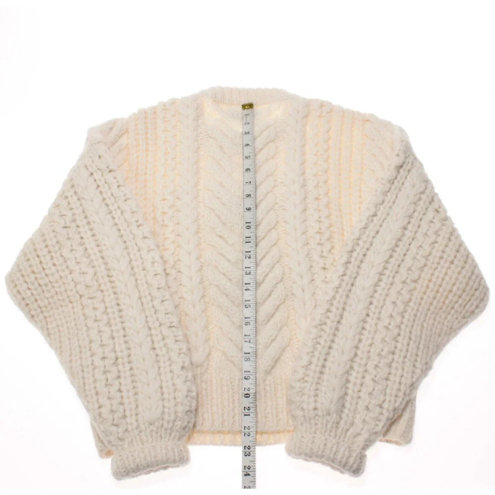 Lingua Franca NWOT Ski Bum Knit Sweater Size Small in Ivory Alpaca/Wool Blend - Picture 6 of 7